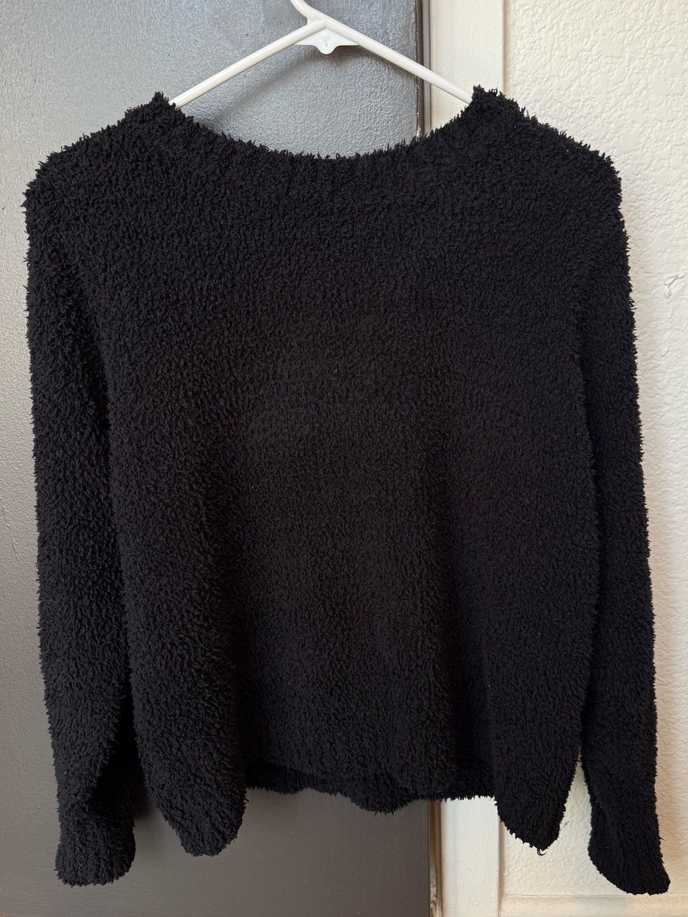 Cozy Black Plush Women's Sweater